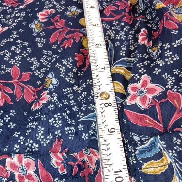 Trixxi Dress Womens Large Floral Square Neck Puff Sleeve Ruffle Boho Chiffon - Picture 15 of 16